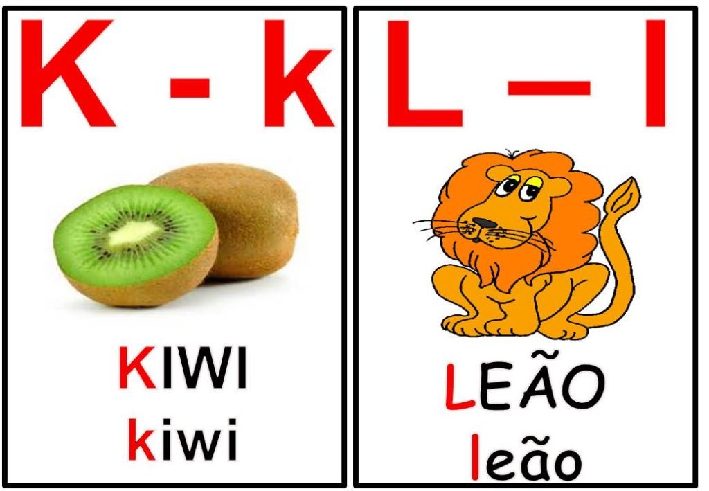 Cartazes para imprimir da letra K e letra L