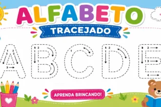 alfabeto tracejado para educação infantil com letras para cobrir e atividade de coordenação motora para imprimir